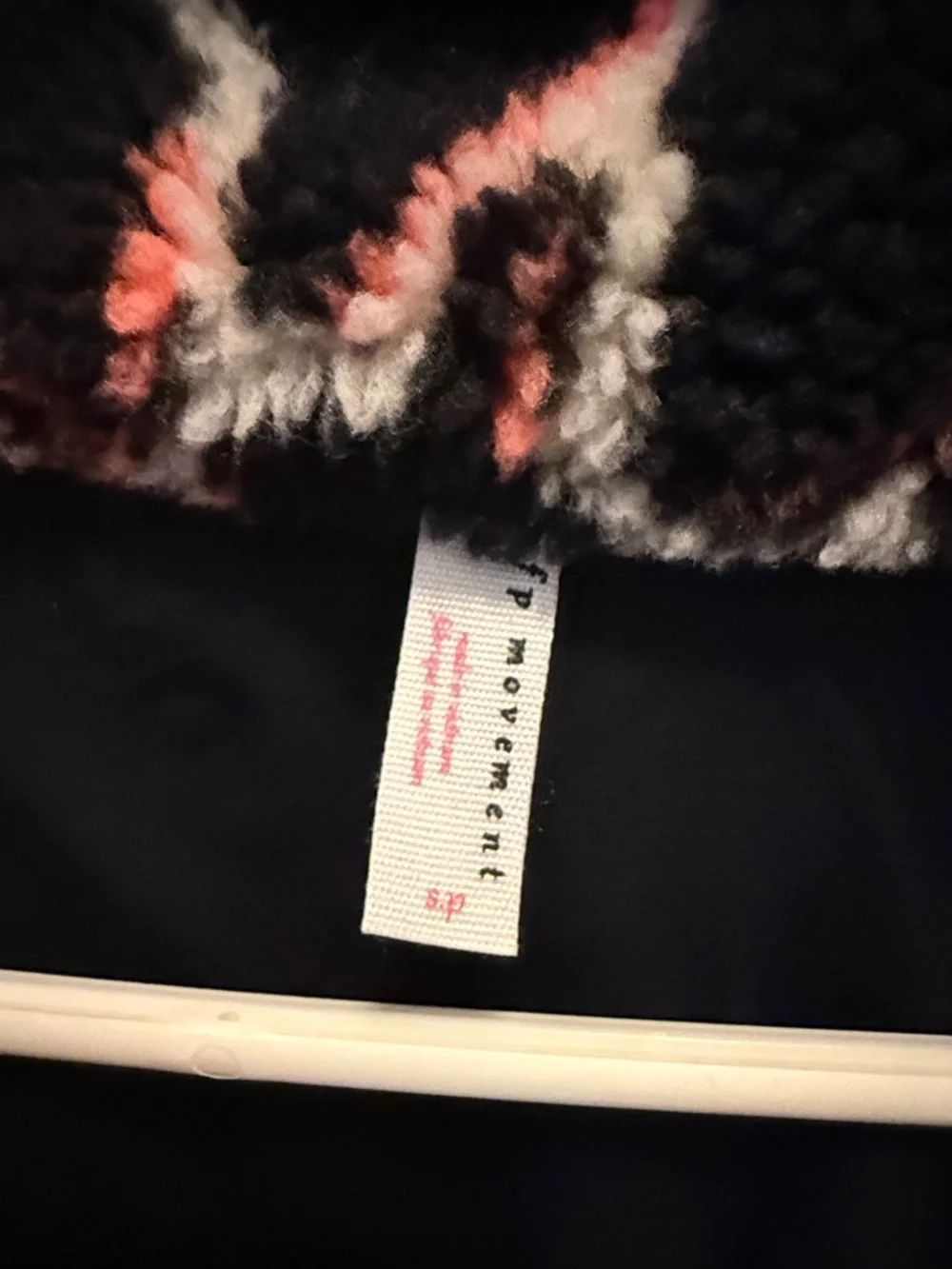 FP Movement by Free People Floral Sherpa Pullover Jacket in Cream, Black & Coral - Picture 2 of 4